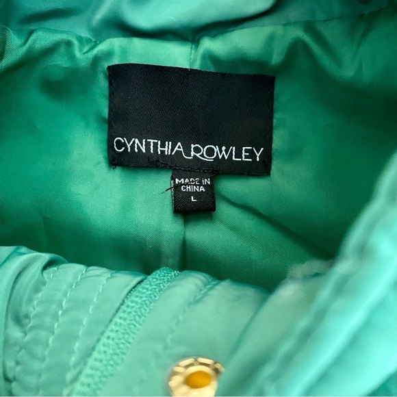 Cynthia Rowley Green Quilted Zip-up Sleeveless Puffer Vest Sz Large Solid Layer - Picture 13 of 16